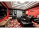 Home theater room with black leather recliners and coca-cola cooler at 764 Ricota Ct, Henderson, NV 89012