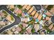 Bird's-eye view showing the home's location within a neighborhood with pools and well-maintained yards at 8253 Ruby Mountain Way, Las Vegas, NV 89128