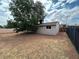 Backyard with fencing, featuring a tree that provides shade and privacy for outdoor activities at 1004 Stone River Dr, North Las Vegas, NV 89030