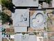 Aerial view of home with a unique kidney shaped skateboard pool in the backyard at 121 N 20Th St, Las Vegas, NV 89101