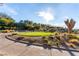 Manicured tee box with verdant surroundings and desert landscaping at 19 Rue Grimaldi Way, Henderson, NV 89011