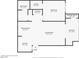 Floor plan highlighting layout of bedroom, bathroom, kitchen, and living area at 1900 Mountain Hills Ct # 203, Las Vegas, NV 89128