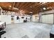 Large garage features unique art displays, ample workspace, and multiple access points for convenience at 2650 Sagebrush Ave, Pahrump, NV 89048