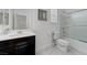 Bathroom featuring a vanity sink, toilet, and shower-tub combo at 3144 Tronzano Ave, Henderson, NV 89044
