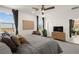Bedroom boasts great natural light and view of the community outside at 5530 Hill Spire St, Las Vegas, NV 89166