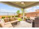 Relaxing covered patio with comfortable seating and well-manicured landscaping at 5530 Hill Spire St, Las Vegas, NV 89166