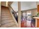 Carpeted staircase leading to the upper level at 5731 Fonchester Ct, Las Vegas, NV 89110