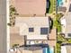 Birds eye view showcasing solar panels, outdoor living, and modern desert landscaping at 7070 Cinder Horse St, Las Vegas, NV 89131