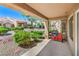 Outdoor patio area offering a tranquil view of landscaped backyard and relaxing outdoor space at 9409 January Dr, Las Vegas, NV 89134
