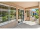 Cozy covered patio with neutral tones, providing a comfortable outdoor living space at 9409 January Dr, Las Vegas, NV 89134
