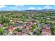 Wide aerial view showcasing the community's verdant landscape and rooftops at 9705 Cameo Rose Ln, Las Vegas, NV 89134