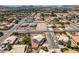 Aerial view of a home in a residential neighborhood with single Gathering homes and desert landscaping at 10290 Marion Morrison Ct, Las Vegas, NV 89183