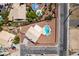 Aerial view of a single Gathering home and drought-tolerant landscaping at 10290 Marion Morrison Ct, Las Vegas, NV 89183