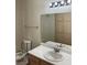 Bathroom with a white vanity and a large mirror at 1150 N Buffalo Dr # 2093, Las Vegas, NV 89128
