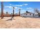 Spacious backyard featuring a white house and palm trees, ideal for outdoor activities and relaxation at 1401 E Clark Ave, Las Vegas, NV 89101
