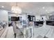 Spacious open-concept layout seamlessly connecting dining area, living room, and kitchen with stylish modern decor at 217 Windsong Dr, Henderson, NV 89074