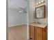 Bathroom view with vanity and mirror, seen from the dining area at 2398 S Lamont St, Las Vegas, NV 89104