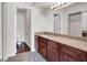 Bathroom features a modern vanity with solid surface counters and tile flooring at 2606 S Durango Dr # 277, Las Vegas, NV 89117