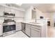 Modern kitchen featuring stainless steel appliances, sleek countertops, and an open layout at 3066 Tarpon Dr # 204, Las Vegas, NV 89120