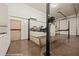 Garage featuring a car lift and epoxy flooring at 653 Paloma Cir, Mesquite, NV 89027