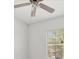 Bedroom ceiling with a fan and a view out the window at 6854 Chargehand Ave, Las Vegas, NV 89156