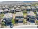 Real estate aerial view highlighting home, backyard, and community landscape; mountain backdrop at 12429 Alpenglow Ct, Las Vegas, NV 89138