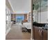 Comfortable condo suite featuring a kitchenette, seating area, and city views at 125 E Harmon Ave # 2907, Las Vegas, NV 89109