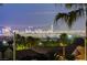 Stunning Las Vegas cityscape view from property, framed by desert foliage and palm trees at 2388 Kenneth Ave, Henderson, NV 89052
