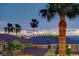 Las Vegas skyline view from rooftop with palm trees and desert landscaping at 2388 Kenneth Ave, Henderson, NV 89052