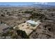 Expansive aerial view of the home site with mountain backdrop at 3950 Oakridge Ave, Pahrump, NV 89048