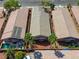 Birds eye view of the backyard of this single Gathering home that has desert landscaping and plenty of space at 4124 Gliding Gulls Ave, North Las Vegas, NV 89084