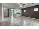 View of kitchen from the living room shows the open layout of the home at 4124 Gliding Gulls Ave, North Las Vegas, NV 89084