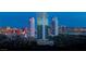 The Palms Casino Resort, captured in a beautiful cityscape image at twilight at 4381 W Flamingo Rd # 3818, Las Vegas, NV 89103