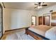 Spacious main bedroom featuring a ceiling fan, carpet flooring and walk out access at 5242 Dickens Dr, Las Vegas, NV 89119