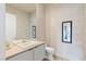 Elegant powder room featuring sleek fixtures and modern design at 53 Falling Ridge Ln, Henderson, NV 89011