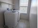 Functional laundry room featuring modern washer and dryer and a window at 6168 Scarlet Leaf St, Las Vegas, NV 89148