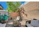 Beautiful backyard patio with brick pavers, outdoor furniture, and shade structure at 7651 Anatolian St, Las Vegas, NV 89166