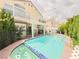 Beautiful outdoor pool and patio area, perfect for relaxation and entertainment at 7840 Millhopper Ave, Las Vegas, NV 89128