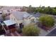 Bird's-eye view of home showcasing the solar panels, private yard, covered parking, and nearby parking area at 8029 Chablis Bay St, Las Vegas, NV 89131