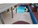 Backyard pool surrounded by a large deck and a covered patio for entertaining at 8029 Chablis Bay St, Las Vegas, NV 89131