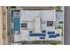 Aerial view of a modern home with a swimming pool, spa, patio, and solar panels at 819 Bolide St, Las Vegas, NV 89138