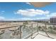 Enjoy panoramic city views from this balcony with glass railings at 8255 Las Vegas Blvd # 713, Las Vegas, NV 89123