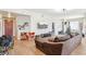 Comfortable living room with a large sofa and views into the kitchen and dining area at 8255 Las Vegas Blvd # 713, Las Vegas, NV 89123