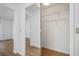 Walk-in closet with mirrored doors and wire shelving for organized storage solutions at 8901 Kingsmill Dr, Las Vegas, NV 89134
