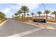 Community entrance featuring the Centennial Heights sign, mature palm trees, and well-maintained landscaping at 10777 Briset Ct, Las Vegas, NV 89166