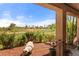 Scenic backyard showcasing desert landscaping, cacti, and a view of the golf course at 1223 Golf Club Dr, Laughlin, NV 89029