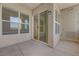 View of the bright balcony with large windows and tile flooring at 50 E Serene Ave # 420, Las Vegas, NV 89123