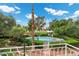 Scenic view of a community pool surrounded by lush landscaping and trees at 530 Tam O Shanter, Las Vegas, NV 89109