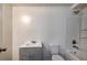 Bathroom view featuring a single sink, toilet, shower, and tub at 701 Harvard St, Las Vegas, NV 89107