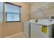 Laundry room with washer, dryer and shelving at 9019 Winchester Ridge St, Las Vegas, NV 89139